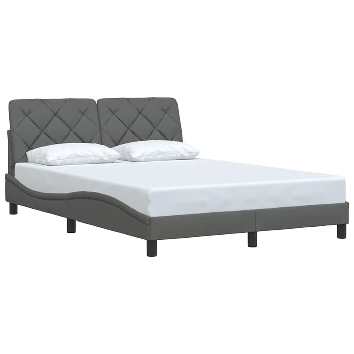 Cadru de pat fără saltea, gri închis, 140x200 cm, textil WALTI