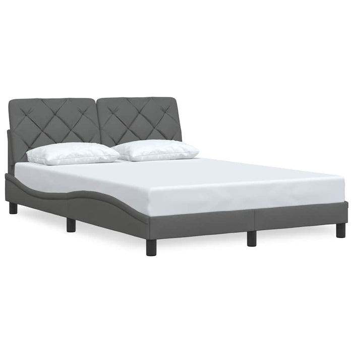 Cadru de pat fără saltea, gri închis, 140x200 cm, textil WALTI