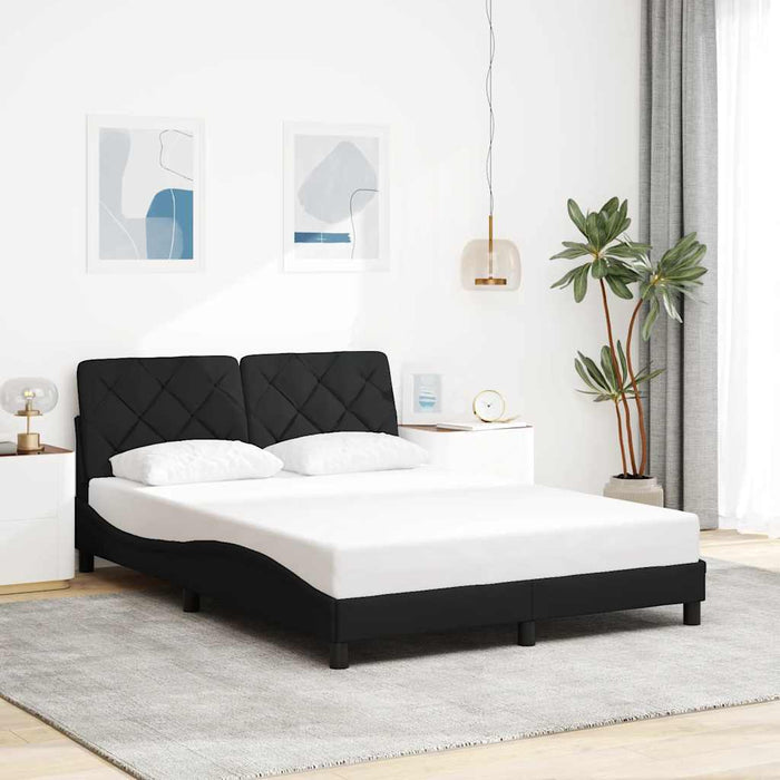 Cadru de pat fără saltea, negru, 140x200 cm, textil WALTI