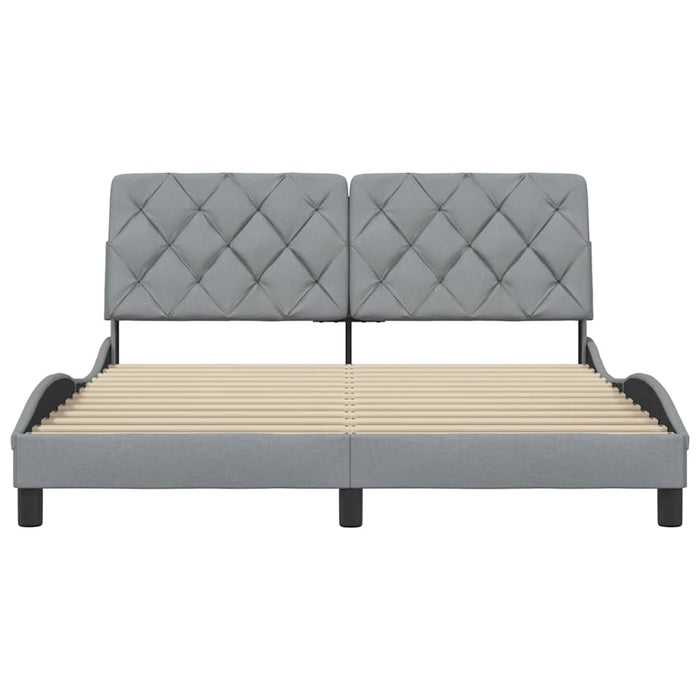 Cadru de pat fără saltea, gri deschis, 160x200 cm, textil - WALTI WALTI