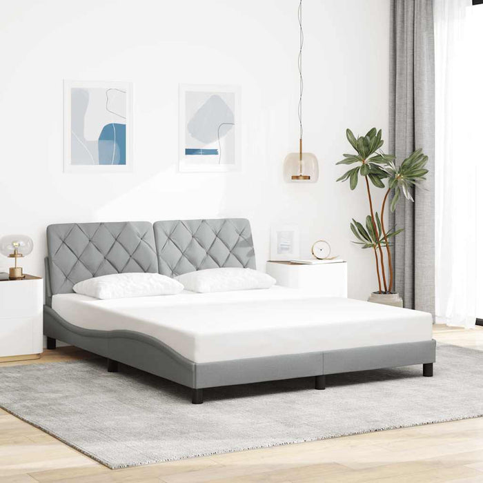 Cadru de pat fără saltea, gri deschis, 160x200 cm, textil - WALTI WALTI