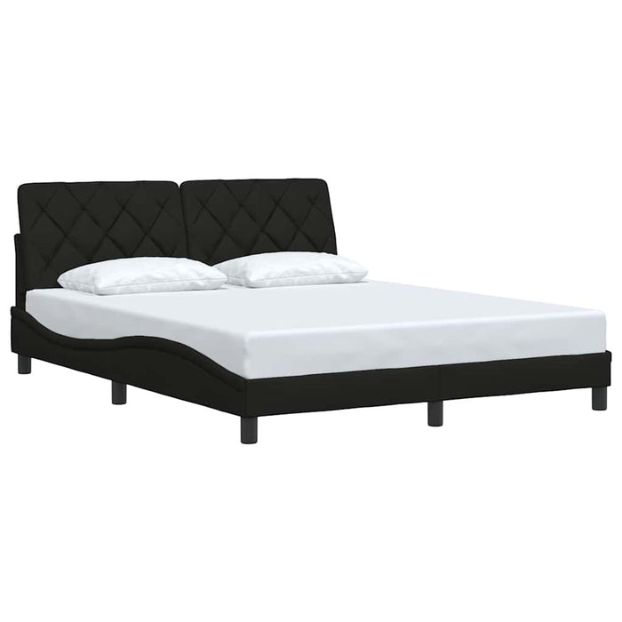Cadru de pat fără saltea, negru, 160x200 cm, textil WALTI