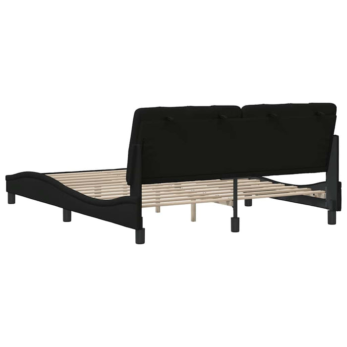 Cadru de pat fără saltea, negru, 160x200 cm, textil WALTI