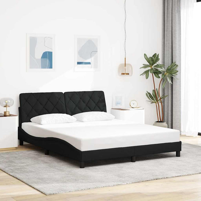 Cadru de pat fără saltea, negru, 160x200 cm, textil WALTI