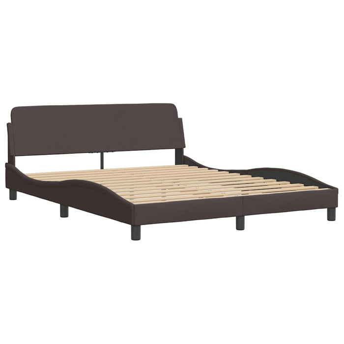 Cadru de pat fără saltea, maro închis, 160x200 cm, textil WALTI