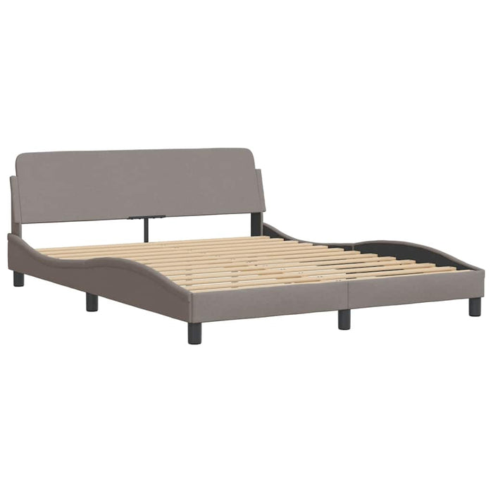 Cadru de pat fără saltea, gri taupe, 160x200 cm, textil WALTI