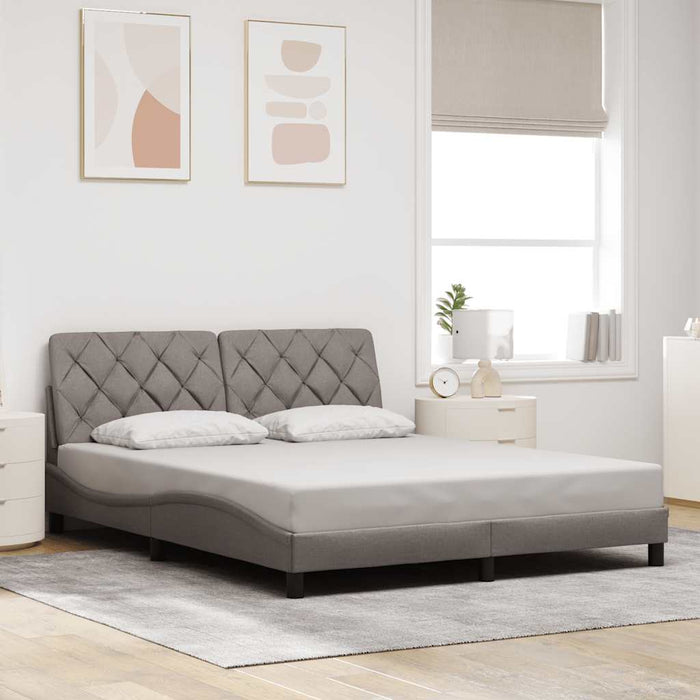 Cadru de pat fără saltea, gri taupe, 160x200 cm, textil WALTI