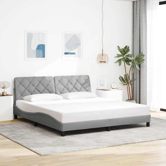 Cadru de pat fără saltea, gri deschis, 180x200 cm, textil - WALTI WALTI