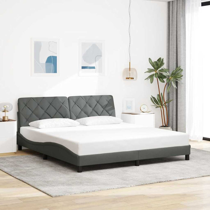 Cadru de pat fără saltea, gri închis, 180x200 cm, textil - WALTI WALTI