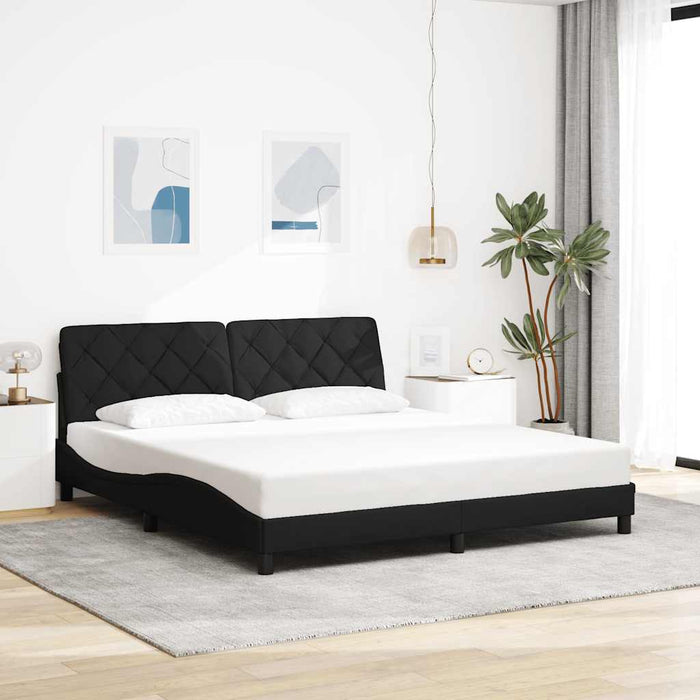 Cadru de pat fără saltea, negru, 180x200 cm, textil - WALTI WALTI