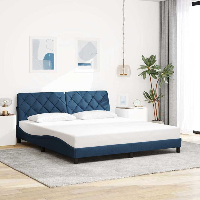 Cadru de pat fără saltea, albastru, 180x200 cm, textil - WALTI WALTI