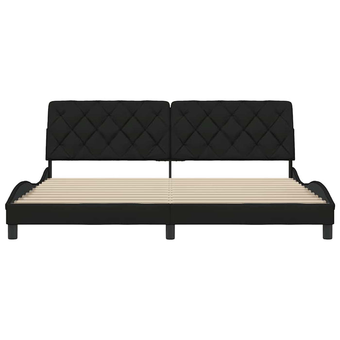 Cadru de pat fără saltea, negru, 200x200 cm, textil WALTI