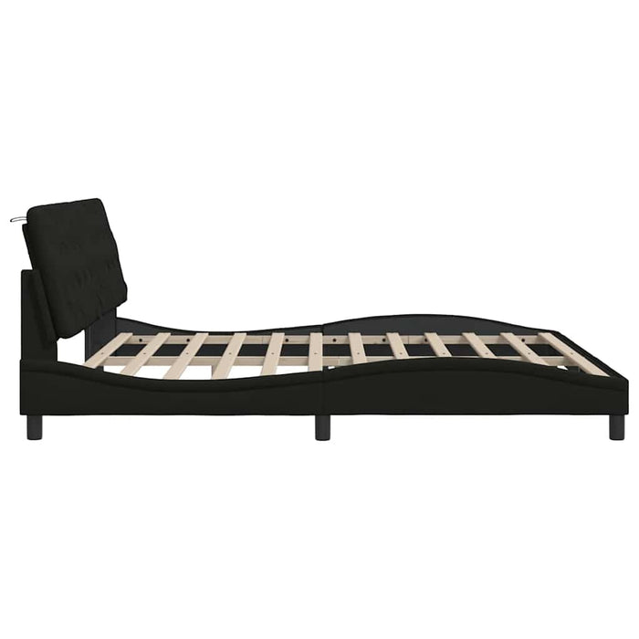 Cadru de pat fără saltea, negru, 200x200 cm, textil WALTI