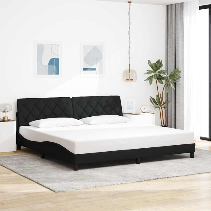 Cadru de pat fără saltea, negru, 200x200 cm, textil WALTI