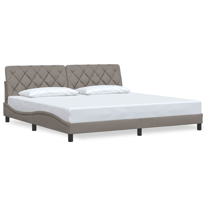 Cadru de pat fără saltea, gri taupe, 200x200 cm, textil WALTI