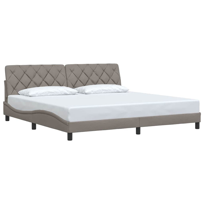 Cadru de pat fără saltea, gri taupe, 200x200 cm, textil WALTI