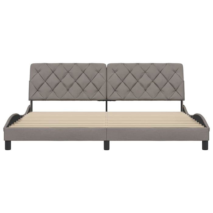 Cadru de pat fără saltea, gri taupe, 200x200 cm, textil WALTI