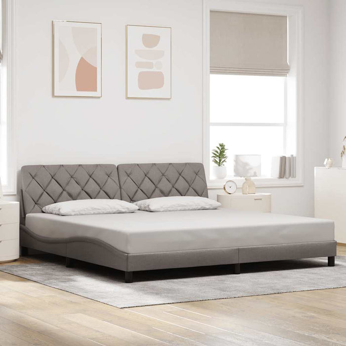 Cadru de pat fără saltea, gri taupe, 200x200 cm, textil WALTI