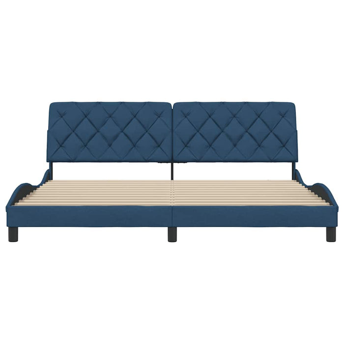 Cadru de pat fără saltea, albastru, 200x200 cm, textil - WALTI WALTI