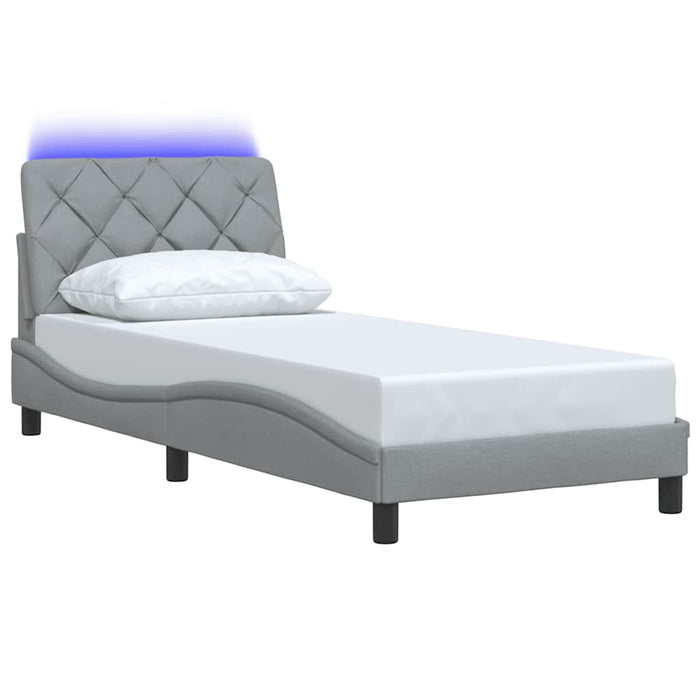 Cadru de pat cu LED fără saltea Gri deschis 80x200 cm Material WALTI