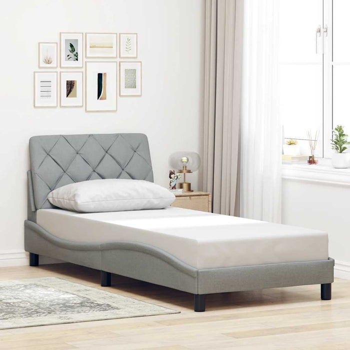 Cadru de pat cu LED fără saltea Gri deschis 80x200 cm Material WALTI
