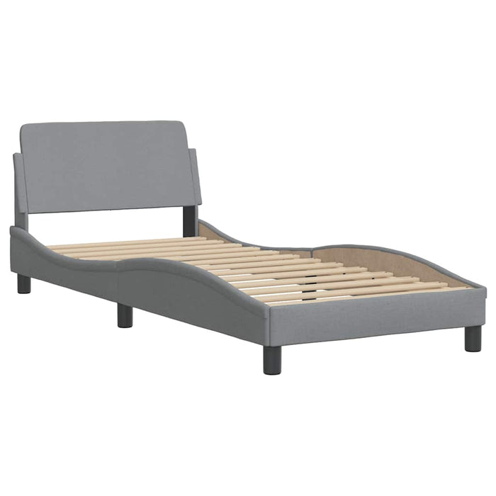 Cadru de pat cu LED fără saltea Gri deschis 80x200 cm Material WALTI