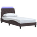 Cadru de pat cu LED fără saltea, maro închis, 80x200 cm, material textil - WALTI WALTI
