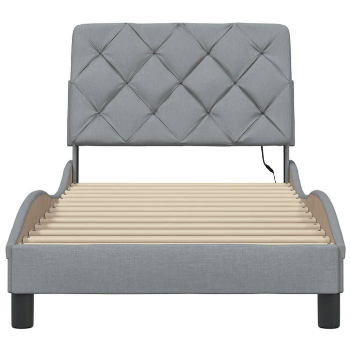 Cadru de pat cu LED fără saltea Gri deschis 90x190 cm Material - WALTI WALTI