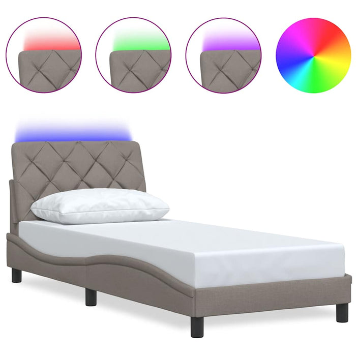 Cadru de pat cu LED fără saltea Taupe 90x200 cm Material - WALTI WALTI