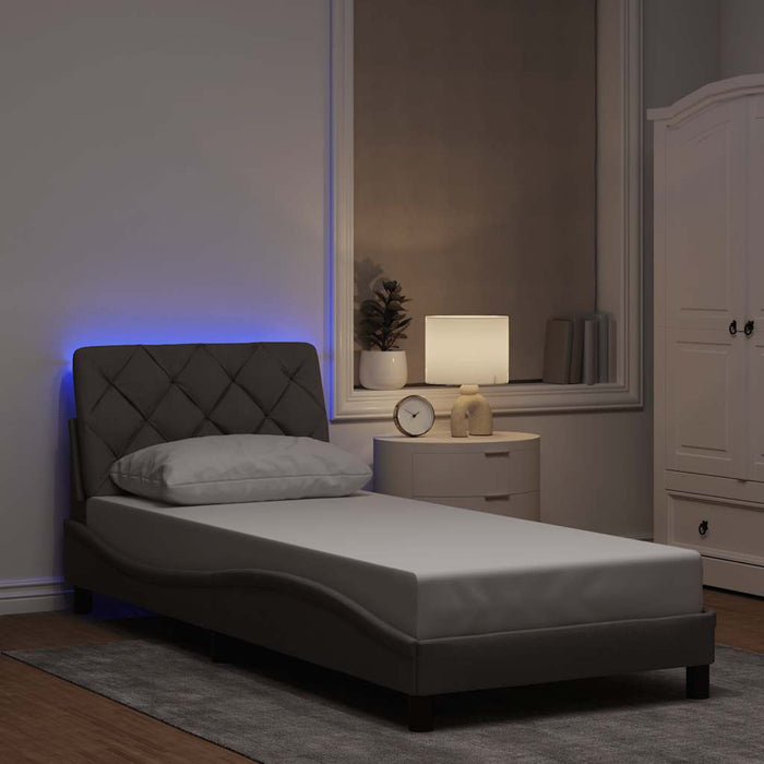 Cadru de pat cu LED fără saltea Taupe 90x200 cm Material - WALTI WALTI