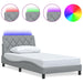 Cadru de pat cu LED fără saltea Gri deschis 100x200 cm Material - WALTI WALTI