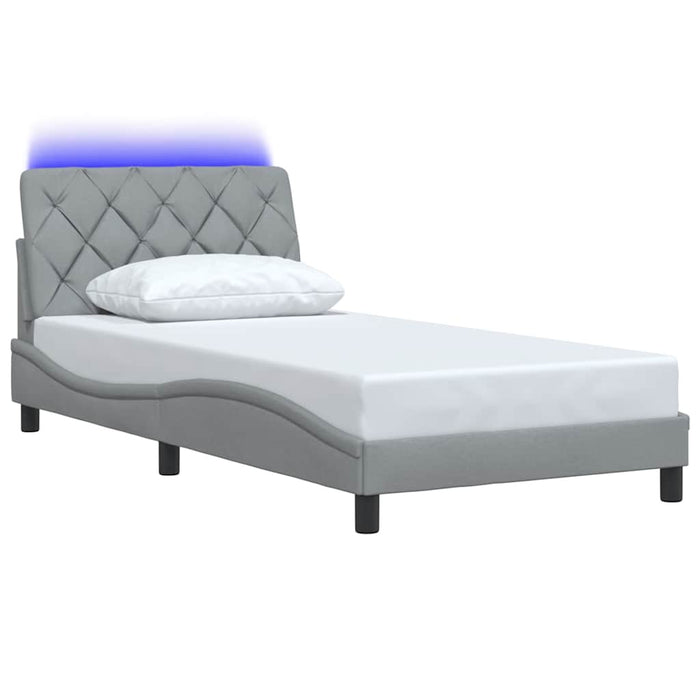 Cadru de pat cu LED fără saltea Gri deschis 100x200 cm Material - WALTI WALTI