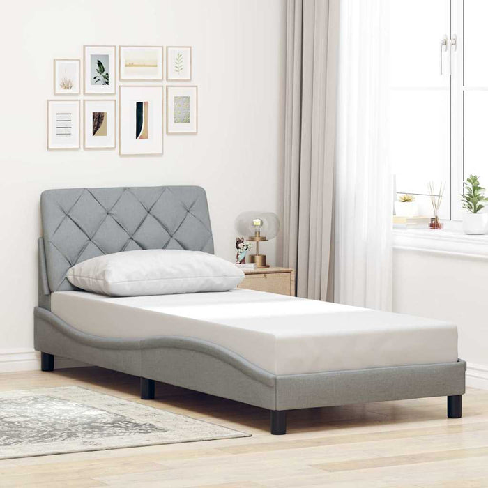 Cadru de pat cu LED fără saltea Gri deschis 100x200 cm Material - WALTI WALTI
