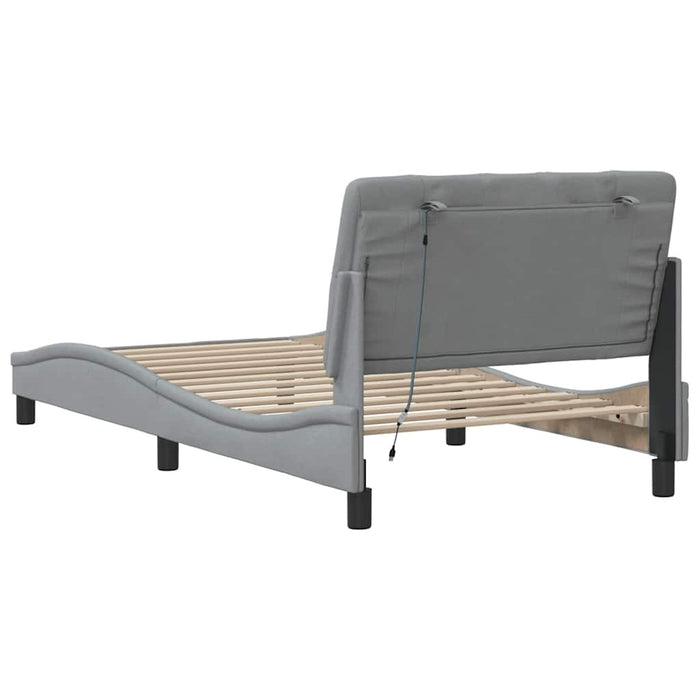 Cadru de pat cu LED fără saltea Gri deschis 100x200 cm Material - WALTI WALTI