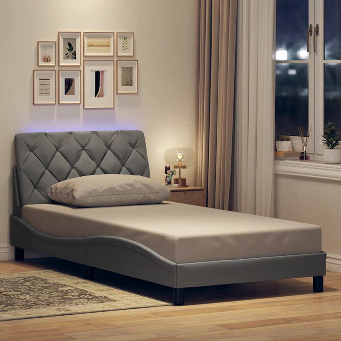Cadru de pat cu LED fără saltea Gri deschis 100x200 cm Material - WALTI WALTI