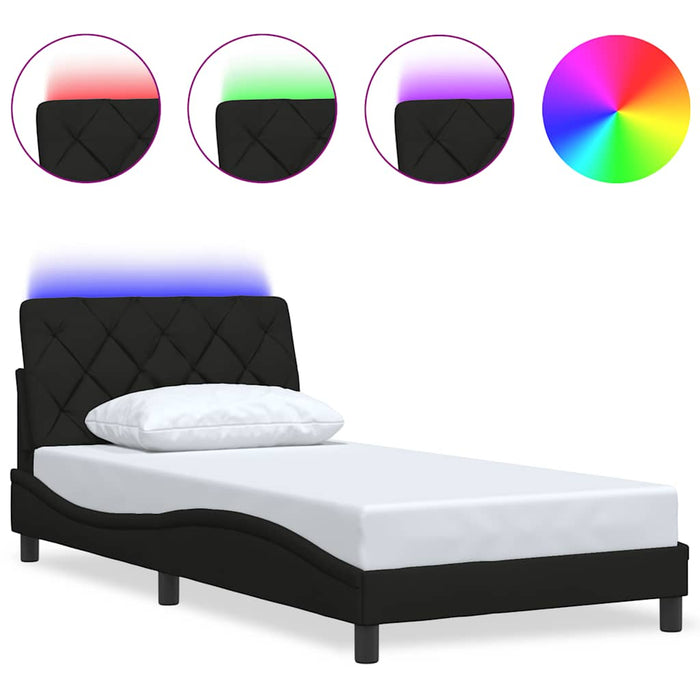 Cadru de pat cu LED fără saltea Negru 100x200 cm Material - WALTI WALTI