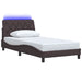 Cadru de pat cu LED fără saltea țesătură maro închis 100x200 cm - WALTI WALTI