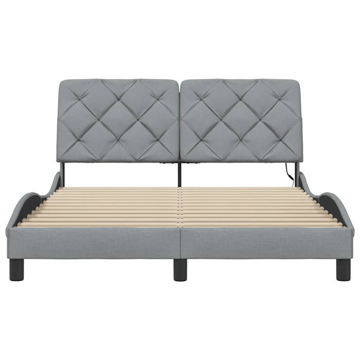 Cadru de pat cu LED fără saltea Gri deschis 120x200 cm Material - WALTI WALTI
