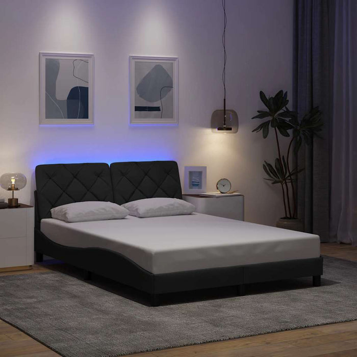 Cadru de pat cu LED fără saltea țesătură gri închis 120x200 cm - WALTI WALTI