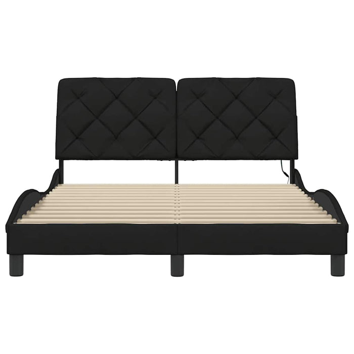 Cadru de pat cu LED fără saltea Negru 120x200 cm Stofa - WALTI WALTI