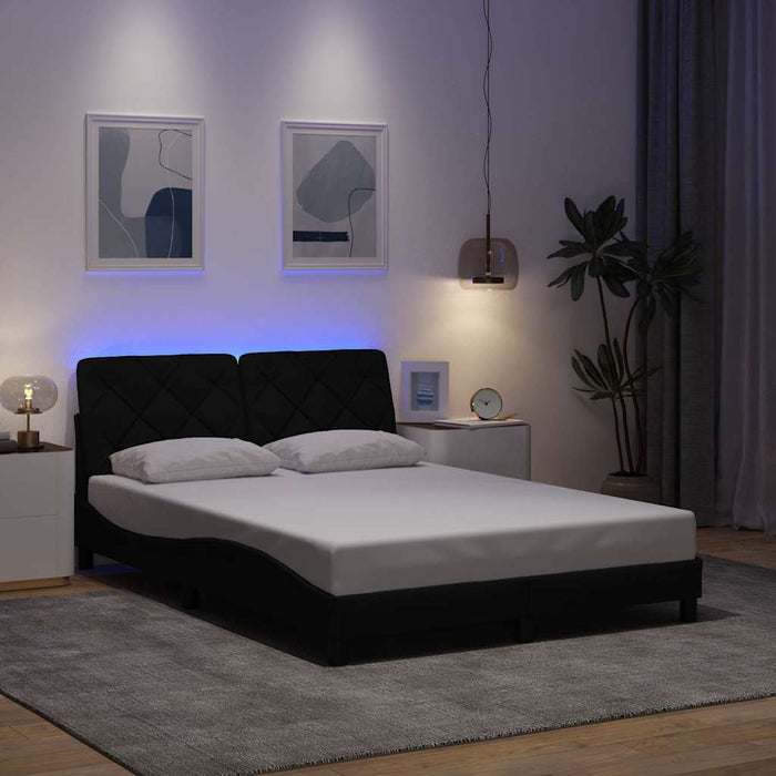 Cadru de pat cu LED fără saltea Negru 120x200 cm Stofa - WALTI WALTI