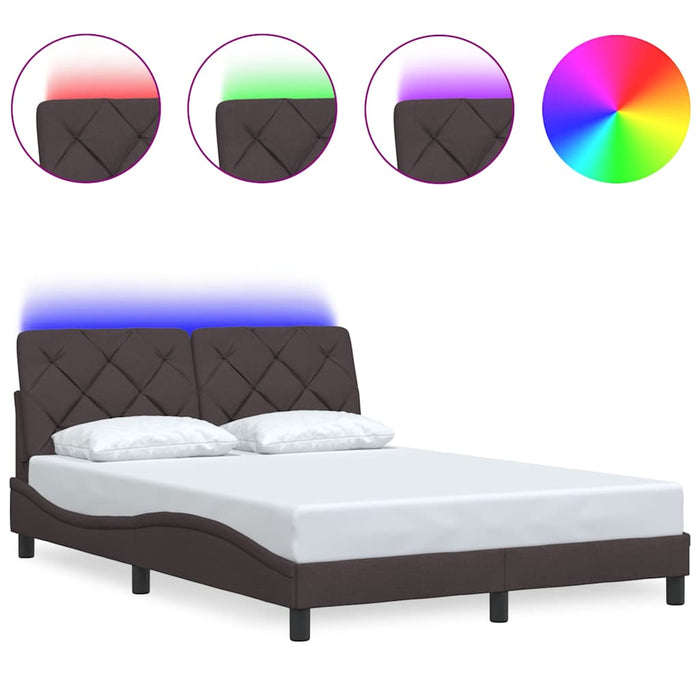 Cadru de pat cu LED fără saltea țesătură maro închis 120x200 cm - WALTI WALTI