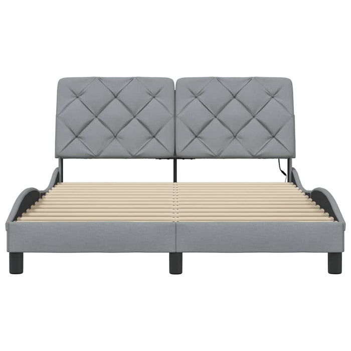 Cadru de pat cu LED fără saltea Gri deschis 140x190 cm Material - WALTI WALTI