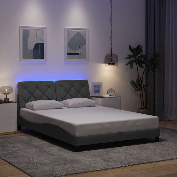 Cadru de pat cu LED fără saltea Gri deschis 140x190 cm Material - WALTI WALTI