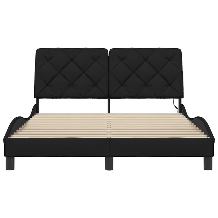 Cadru de pat cu LED fără saltea Negru 140x190 cm Material - WALTI WALTI