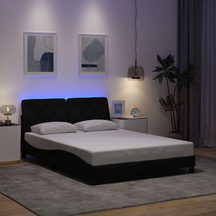 Cadru de pat cu LED fără saltea Negru 140x190 cm Material - WALTI WALTI