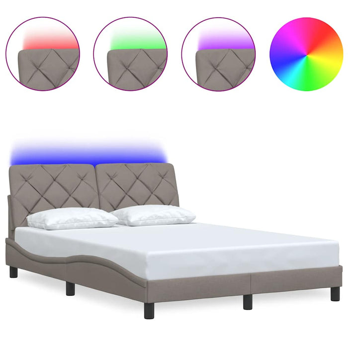 Cadru de pat cu LED fără saltea Taupe 140x190 cm Material - WALTI WALTI
