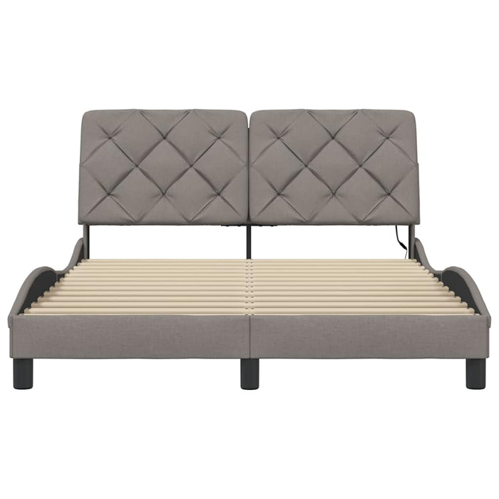 Cadru de pat cu LED fără saltea Taupe 140x190 cm Material - WALTI WALTI