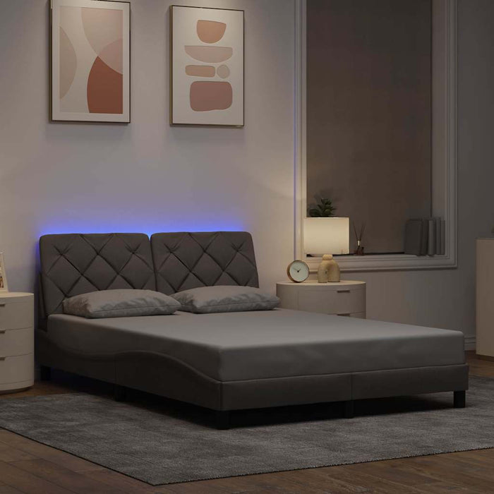 Cadru de pat cu LED fără saltea Taupe 140x190 cm Material - WALTI WALTI