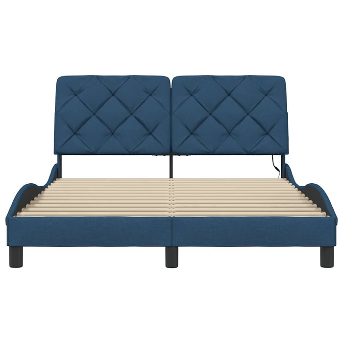 Cadru de pat cu LED fără saltea Albastru 140x190 cm Material - WALTI WALTI